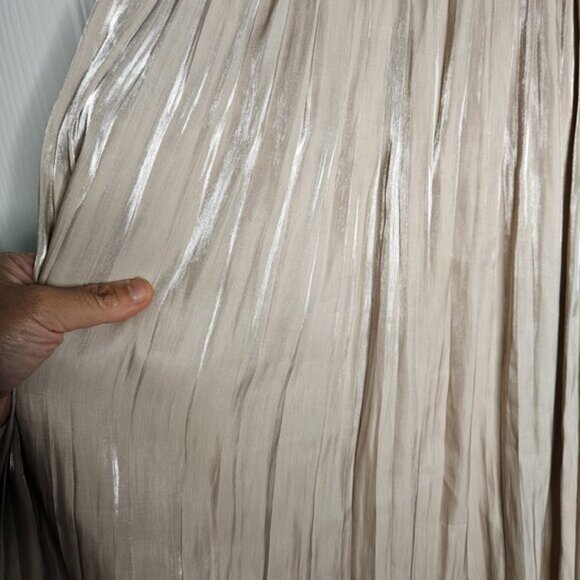 Maxi Skirt (Sense of Place Brand) in Shimmering Champagne Pleated Free size - Picture 3 of 9